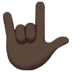 🤟🏿 love-you gesture: dark skin tone display on Apple